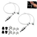 Universal brake bleeder kit with two clear hoses, one-way check valve and fittings
