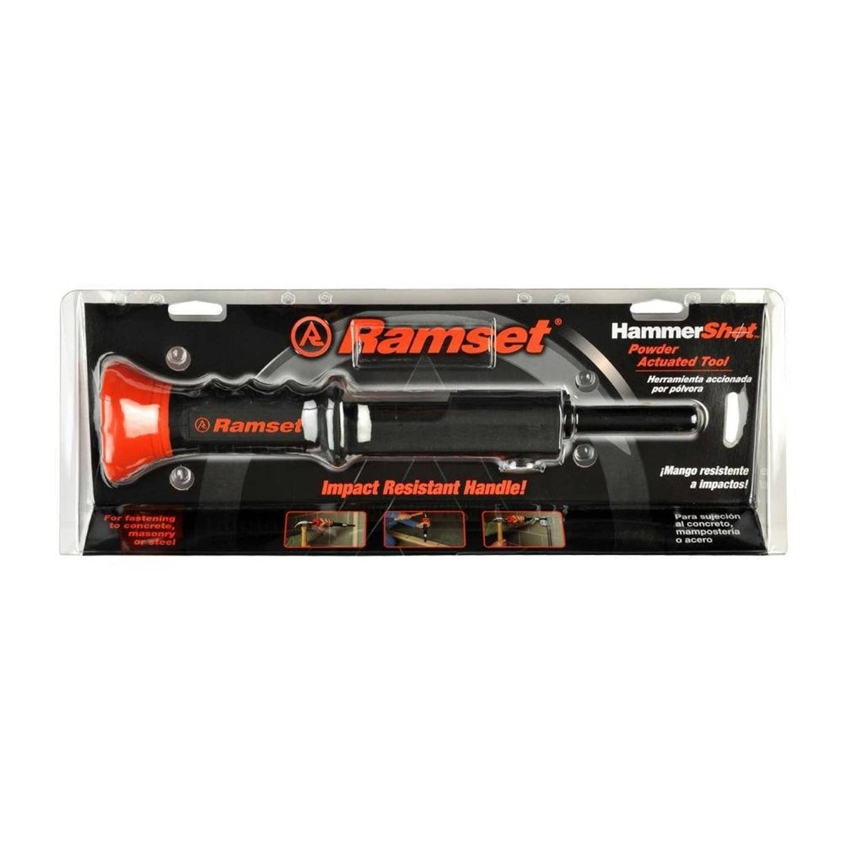 Ramset HammerShot low-velocity powder-actuated tool blister pack with handle