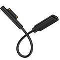Black Surface-style charging cable with USB-C plug and gold contact pins