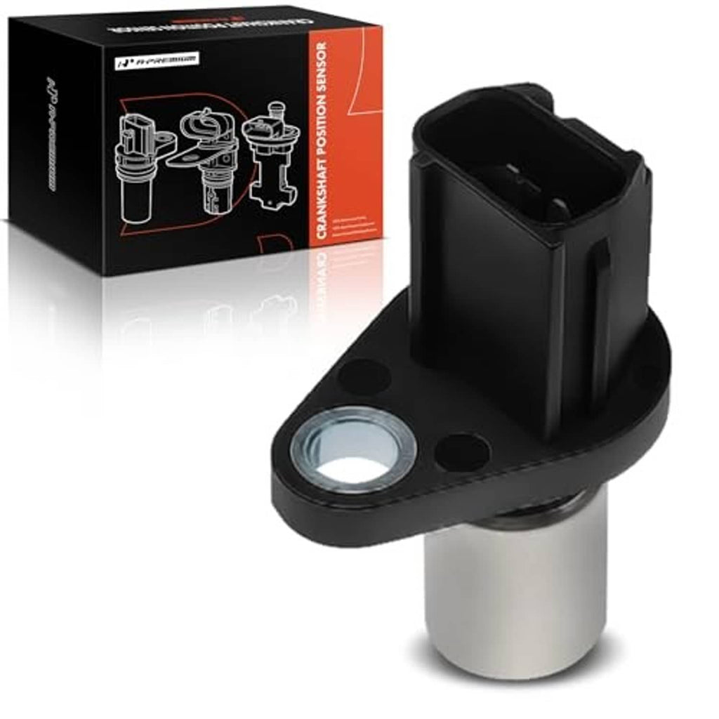 Camshaft position sensor with black plastic body and metal mounting base
