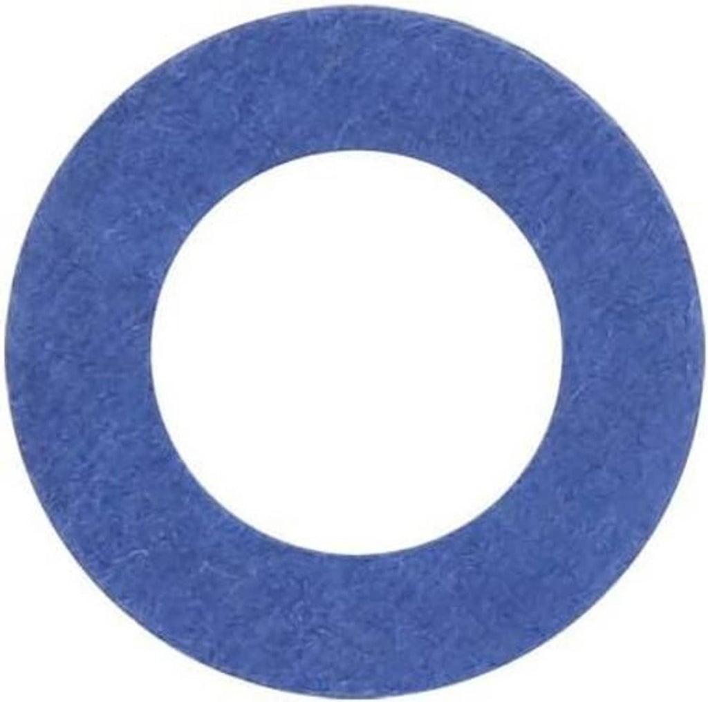 Aluminum oil drain plug gasket washer in blue with central hole