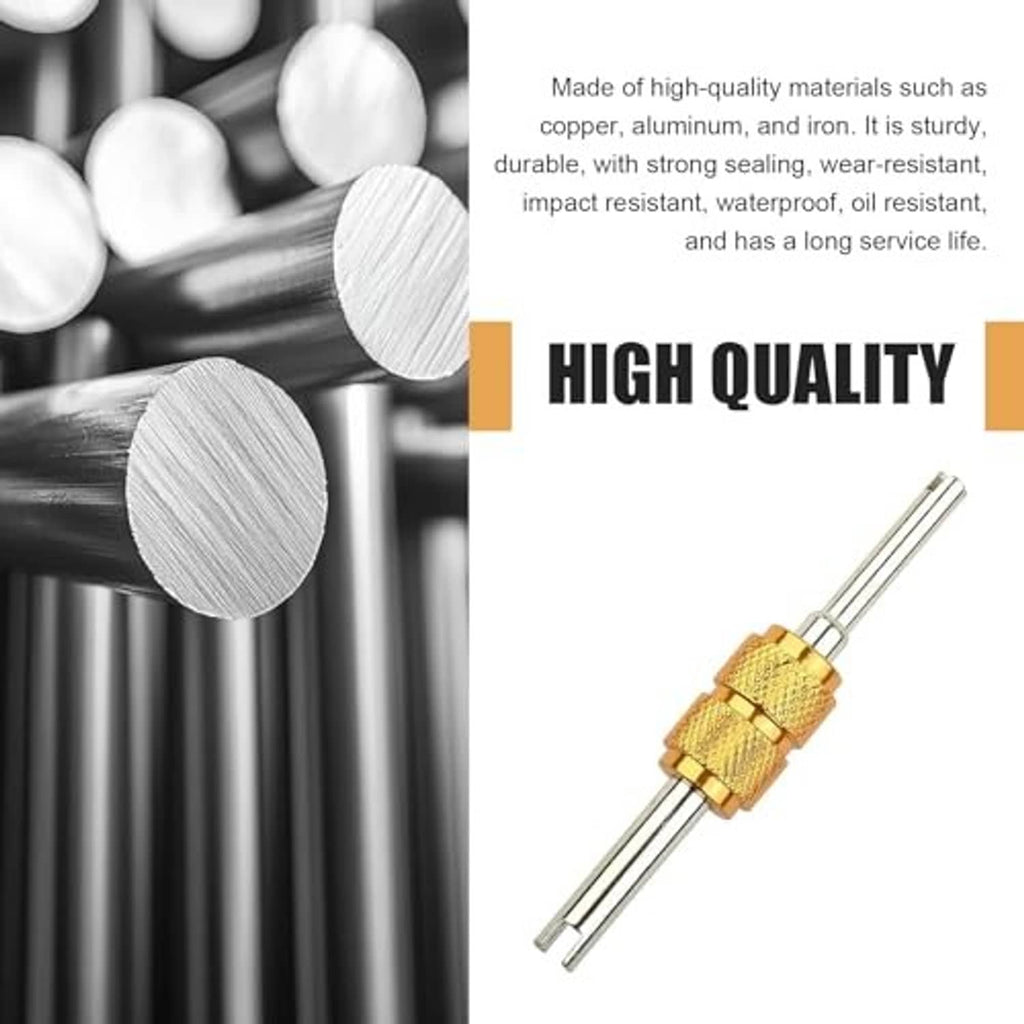 A/C Schrader valve core kit: gold brass valve core with dual metal stems
