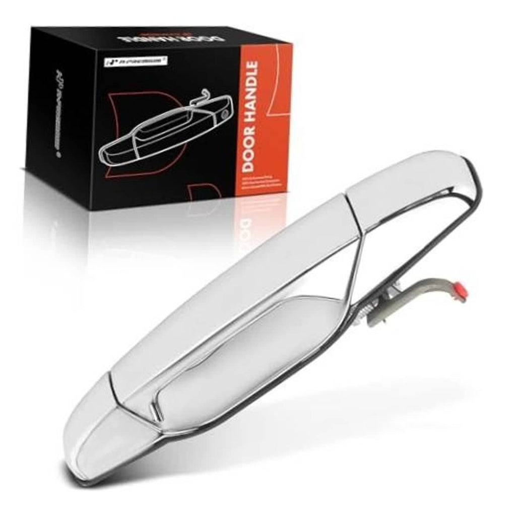 Exterior door handle for front right, chrome finish with molded ABS design