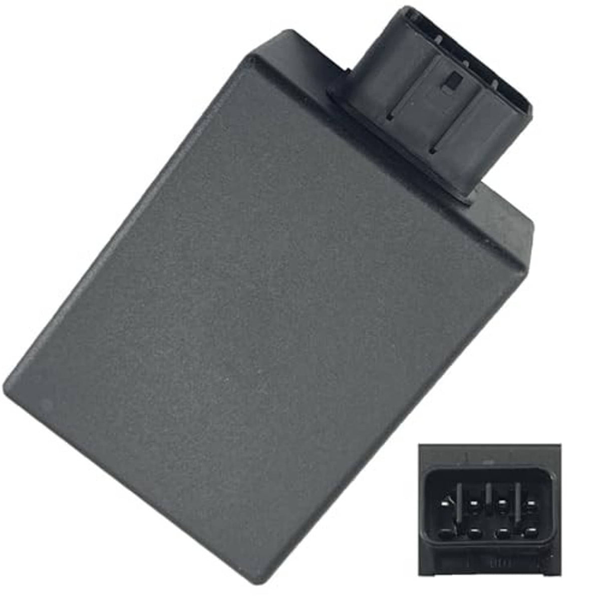 Gray CDI ignition module box with top connector and side housing