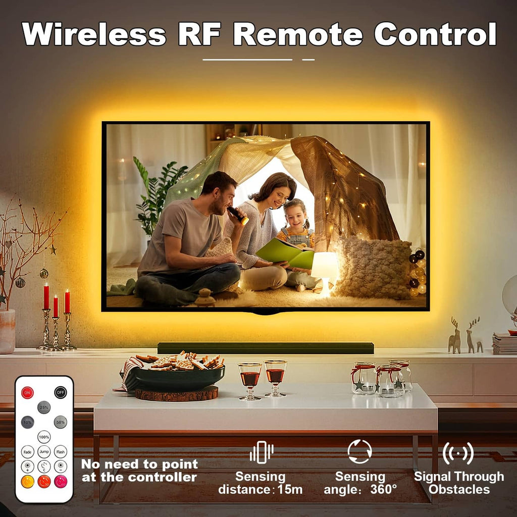 COB LED strip light with RF remote control for wireless on/off and dimming