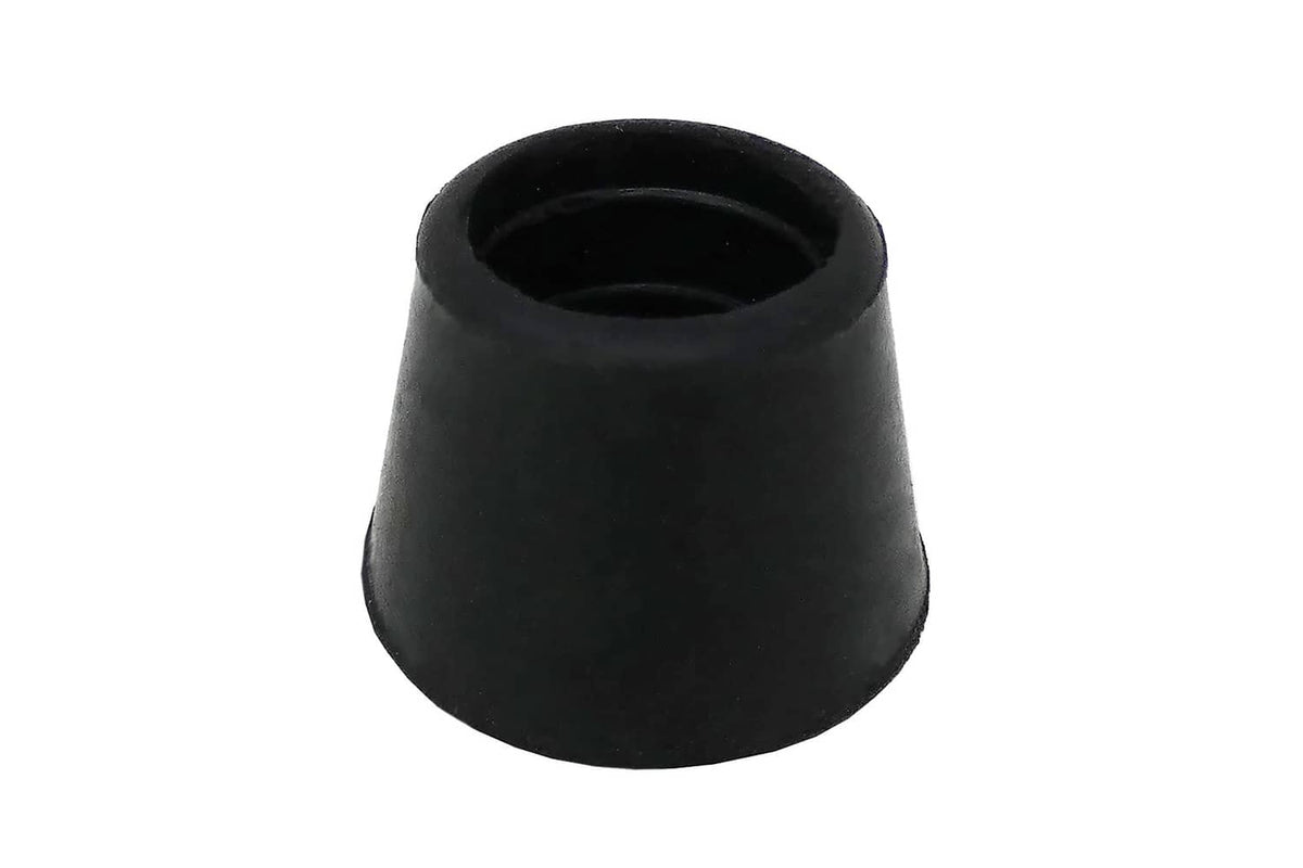 Black rubber chair leg tip with 3/4-inch inside diameter