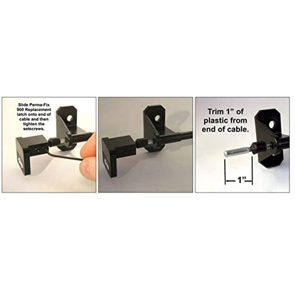 Hood release latch handle repair components with black bracket and installation hardware.