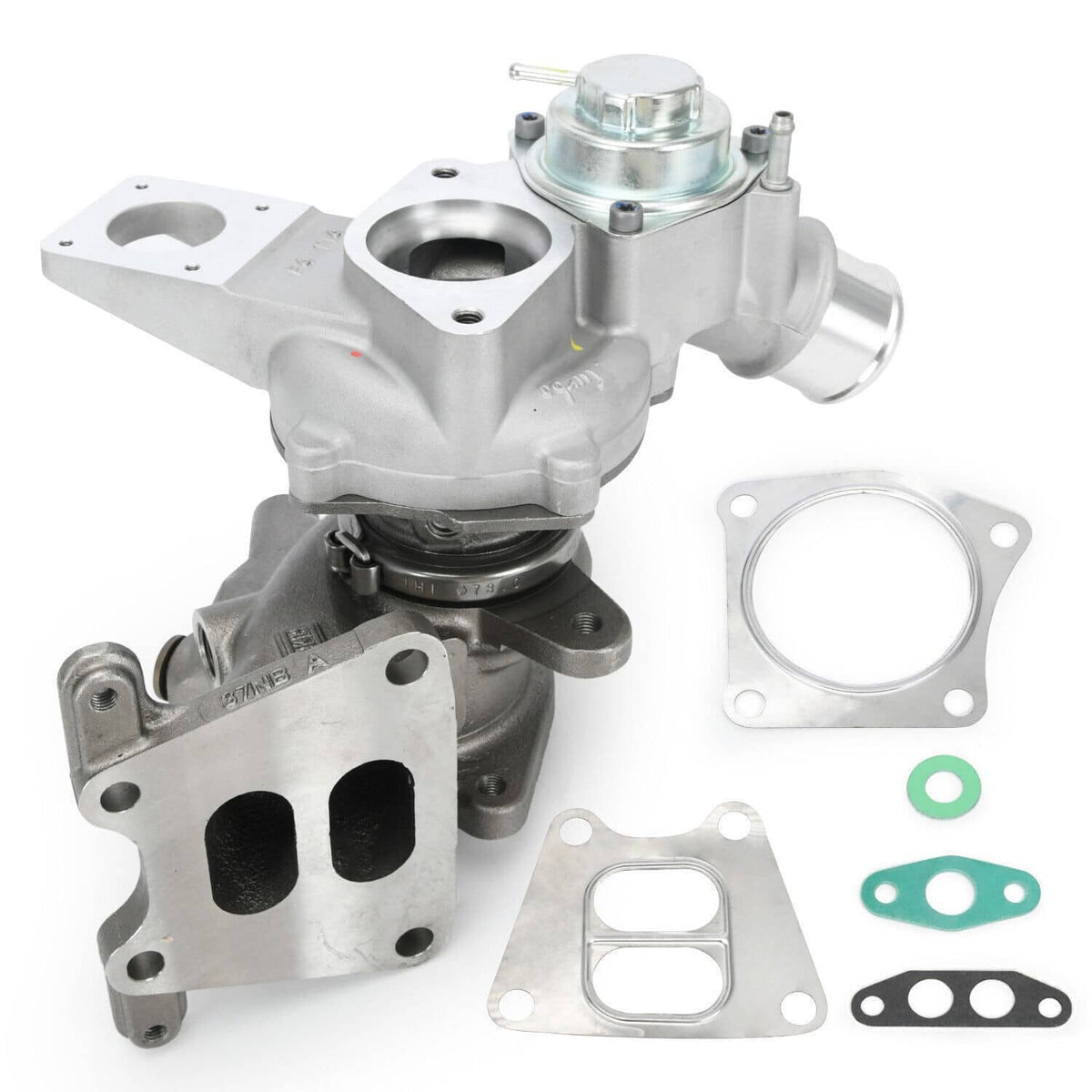 Turbocharger unit with actuator and included gasket set