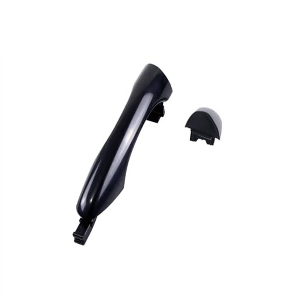 Black exterior door handle with detached end cap clip