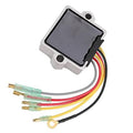 Voltage regulator rectifier unit with black heat-sink pad and attached multi-wire harness