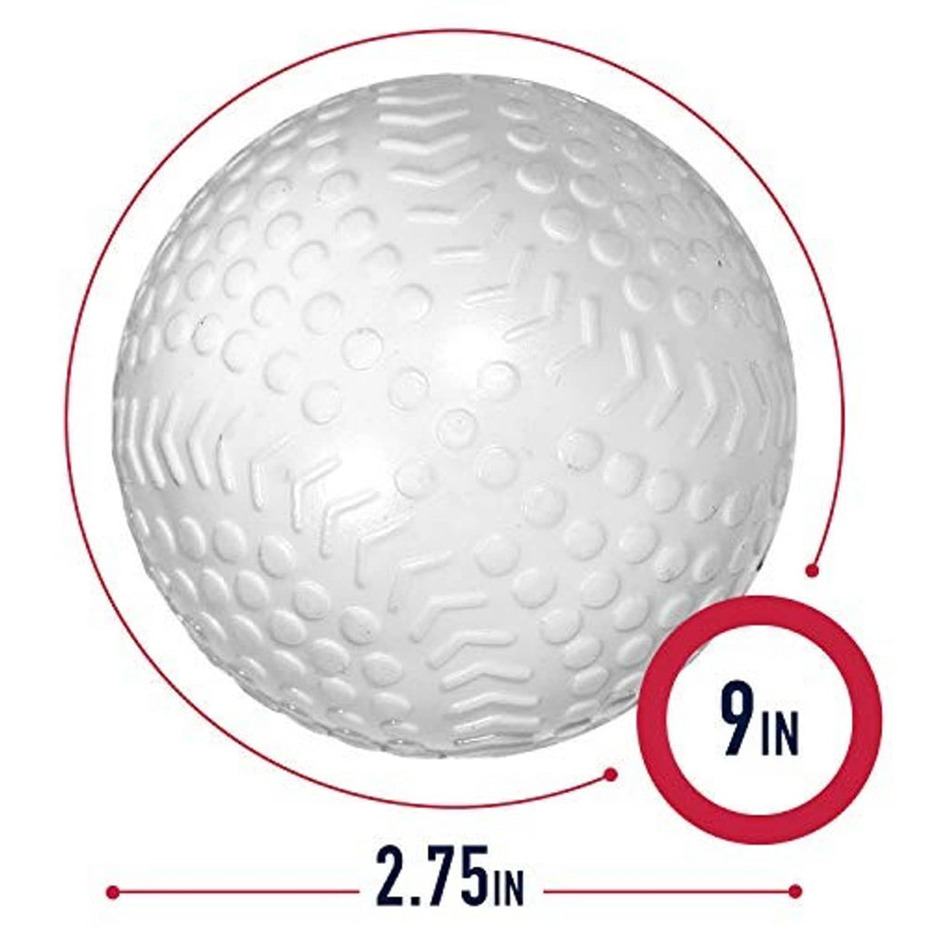 White textured baseball, 9 in diameter, 2.75 in