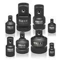 Black Neiko impact socket adapter set, 8-piece with SAE size markings