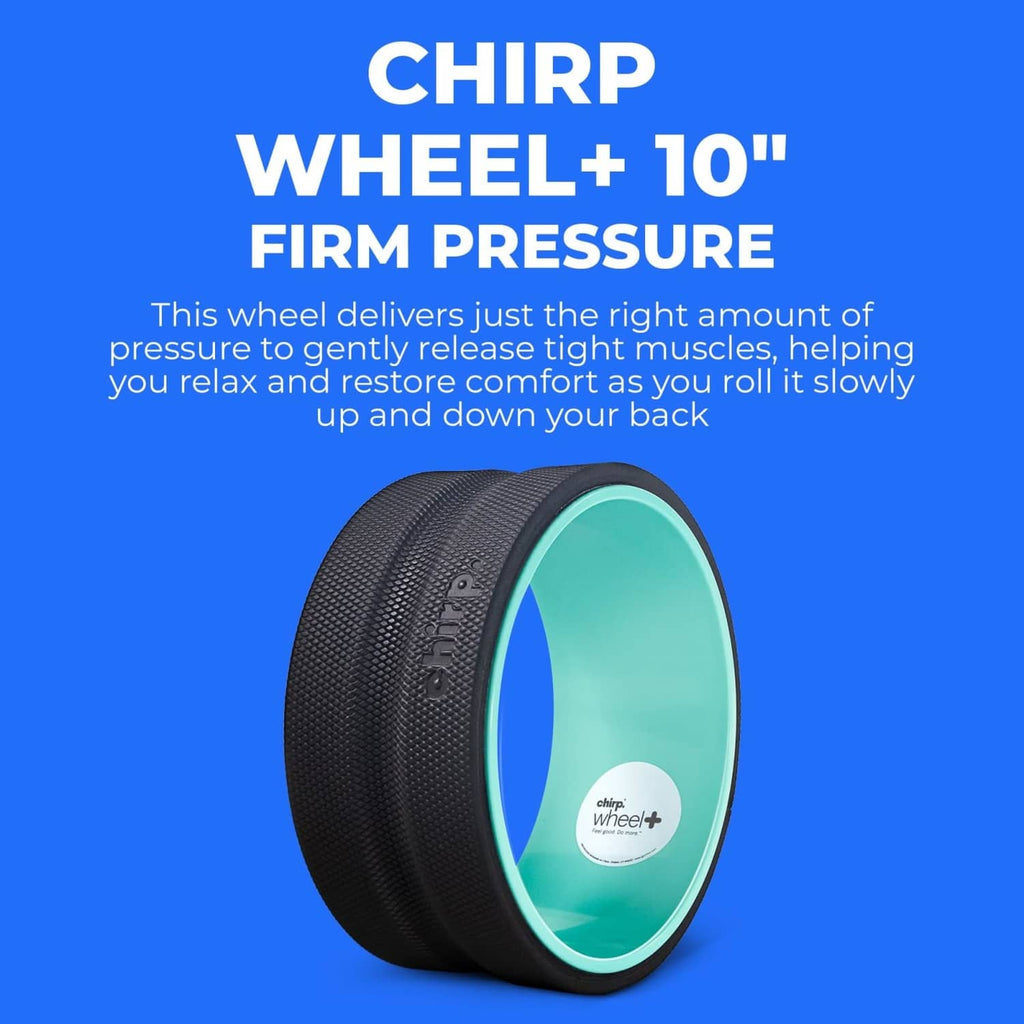 Black textured mint-ring foam roller back stretcher, 10-inch size