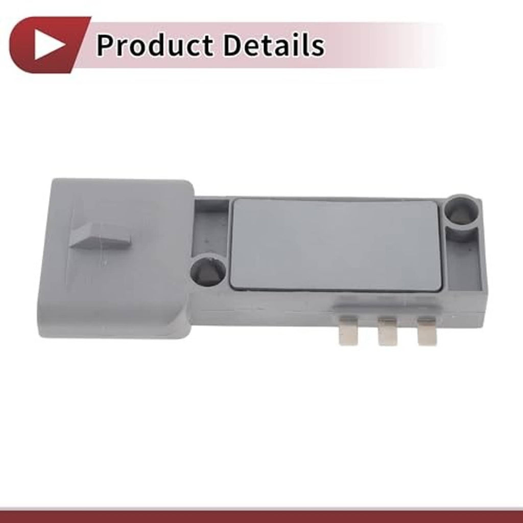 Grey ignition control module with rectangular body and 4-pin connector end