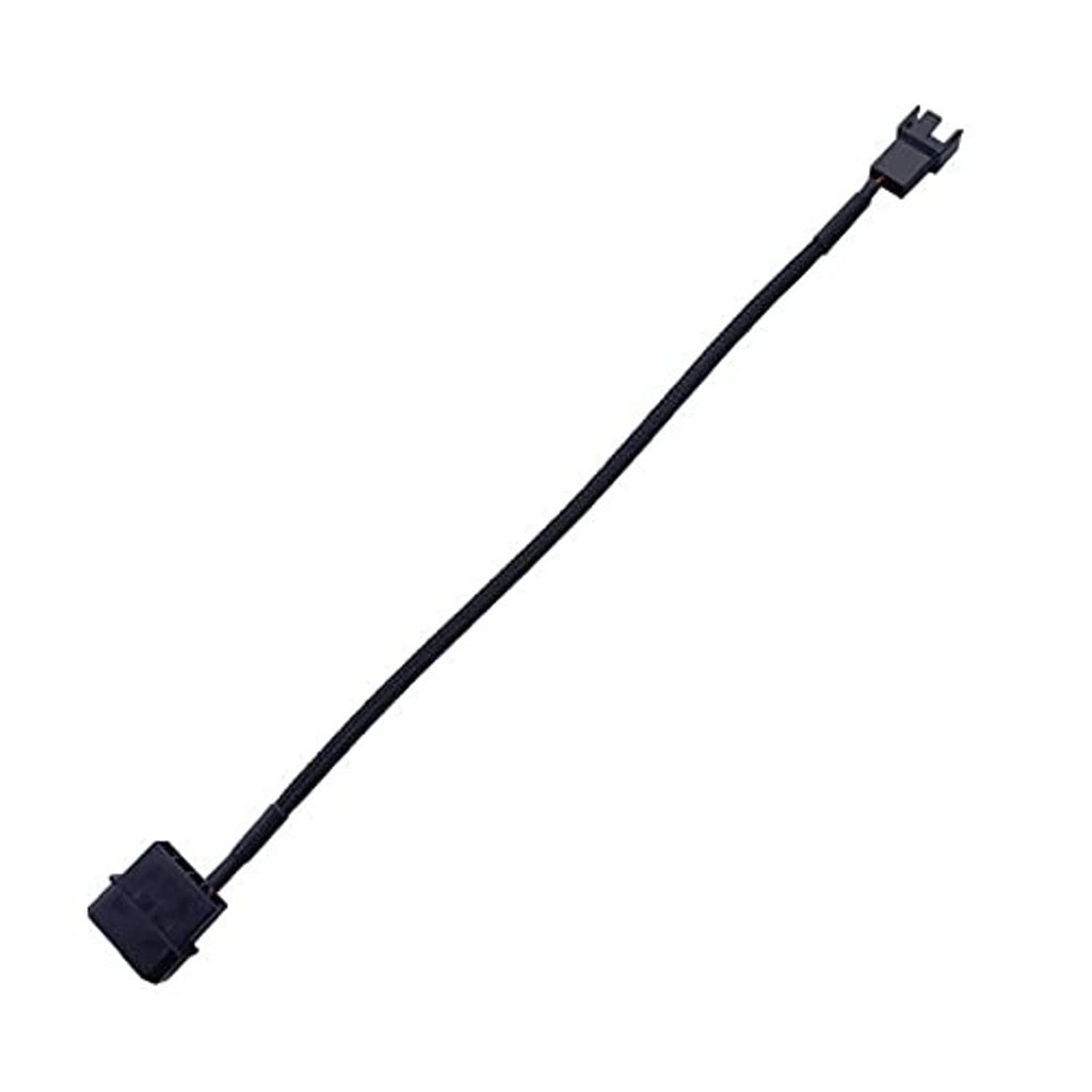 Black braided fan power adapter cable with 3-pin/4-pin connector plug