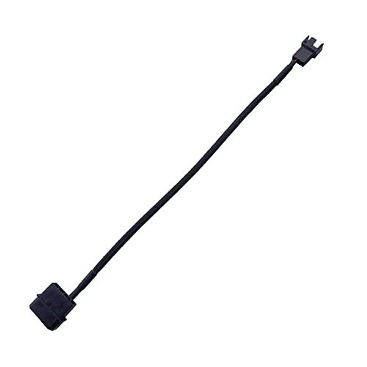 Black braided fan power adapter cable with 3-pin/4-pin connector plug