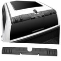 Black TPE rear roof spoiler protector with raised edge and molded tabs