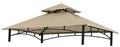 Beige double-tier grill gazebo replacement canopy roof with black metal frame