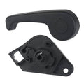 Black hood latch release handle assembly with mounting bracket and circular latch opening