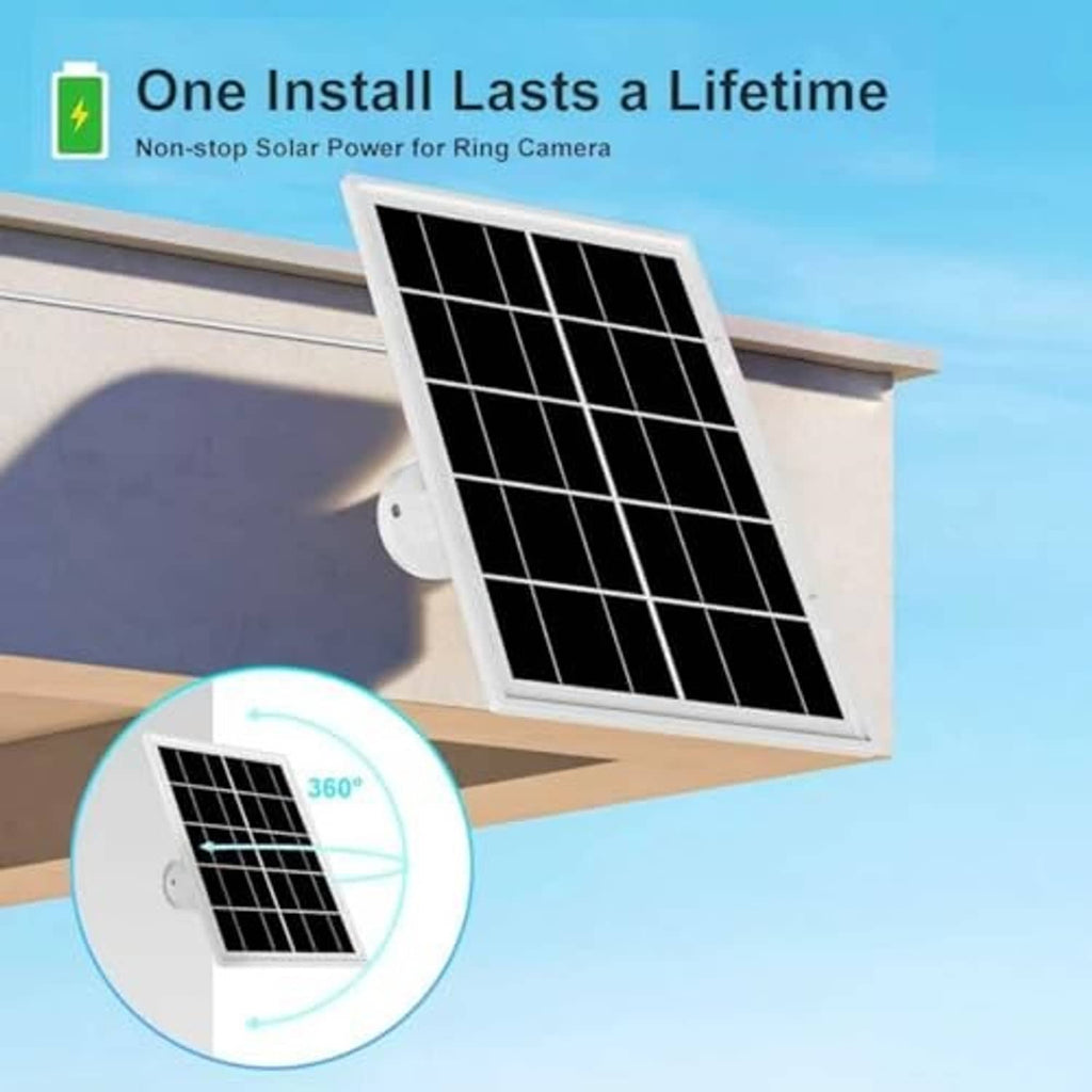 Outdoor solar panel with 360° rotating mount bracket for Ring spotlight cam batteries
