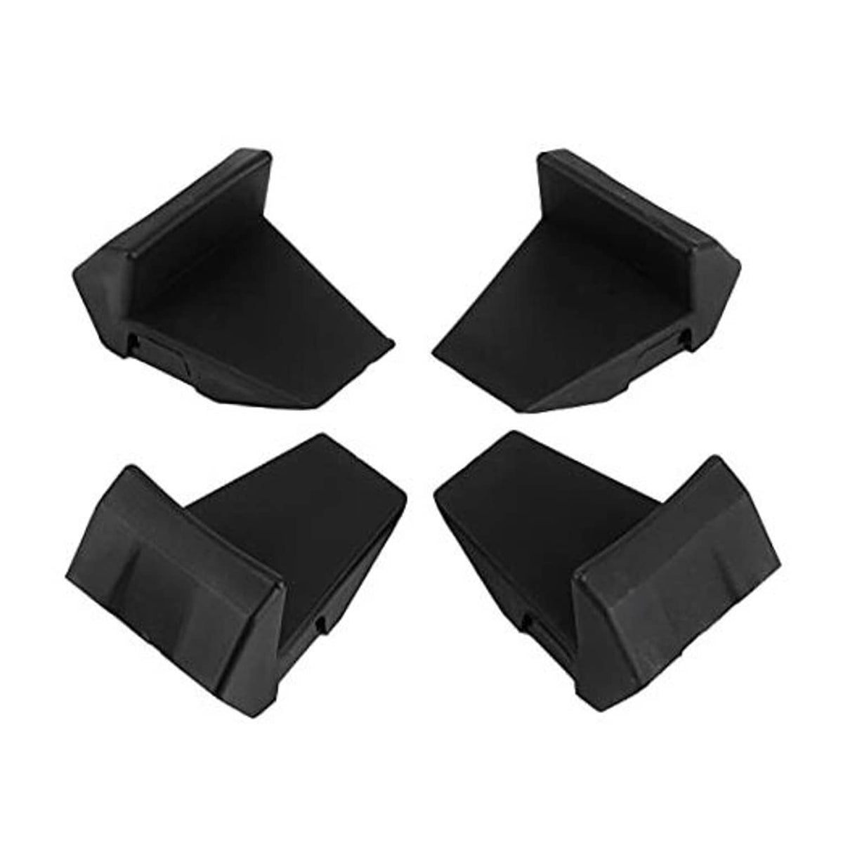 Set of 4 black rim clamp jaw covers, molded protective pads for tire changer clamps
