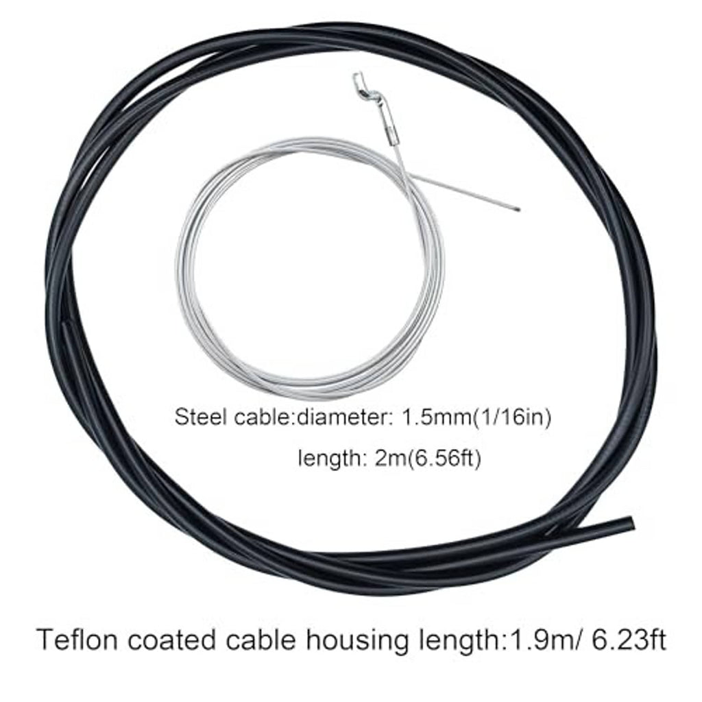 Throttle cable repair kit bundle with coiled steel cable and black outer housing