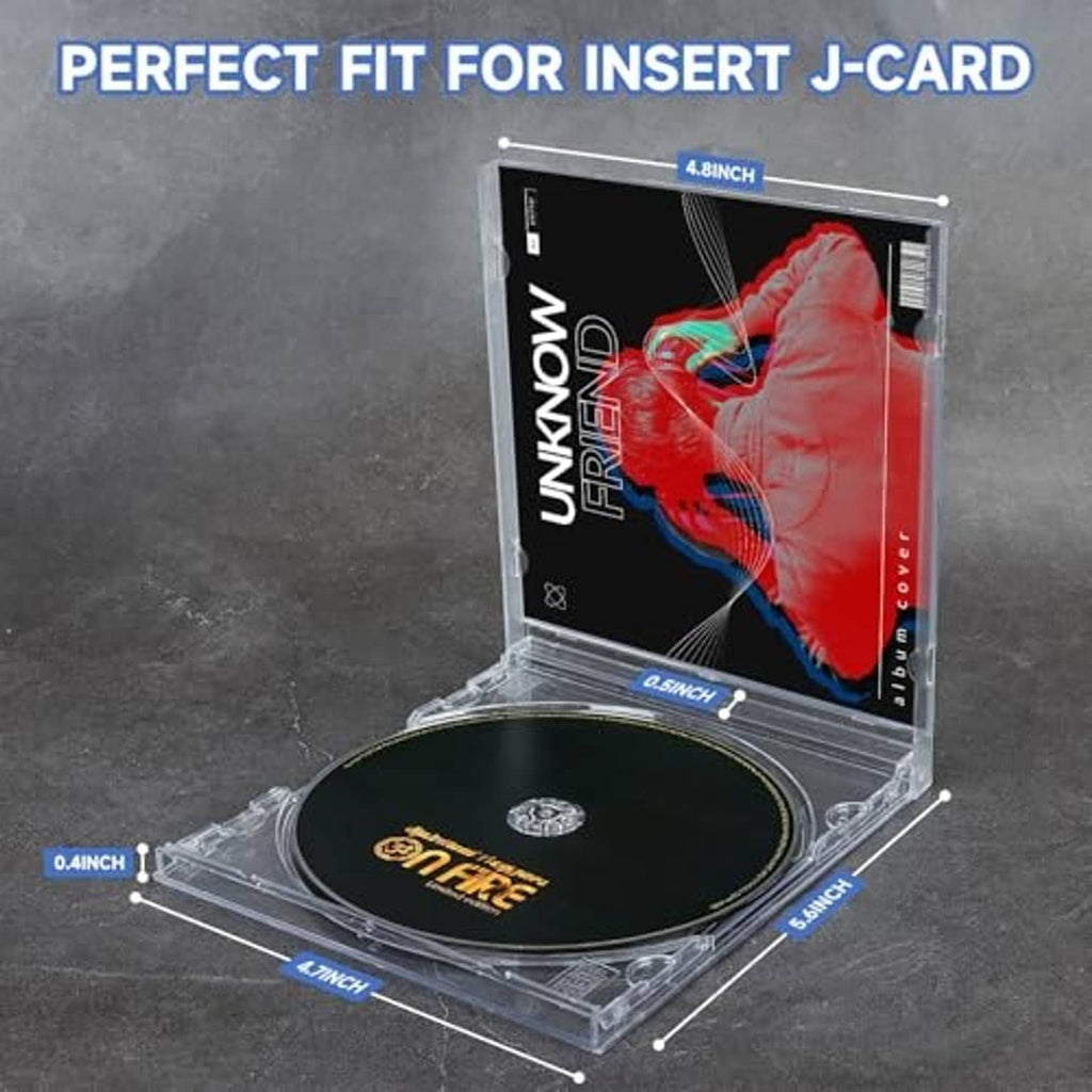 Clear CD jewel case holding a printed card insert and a single disc