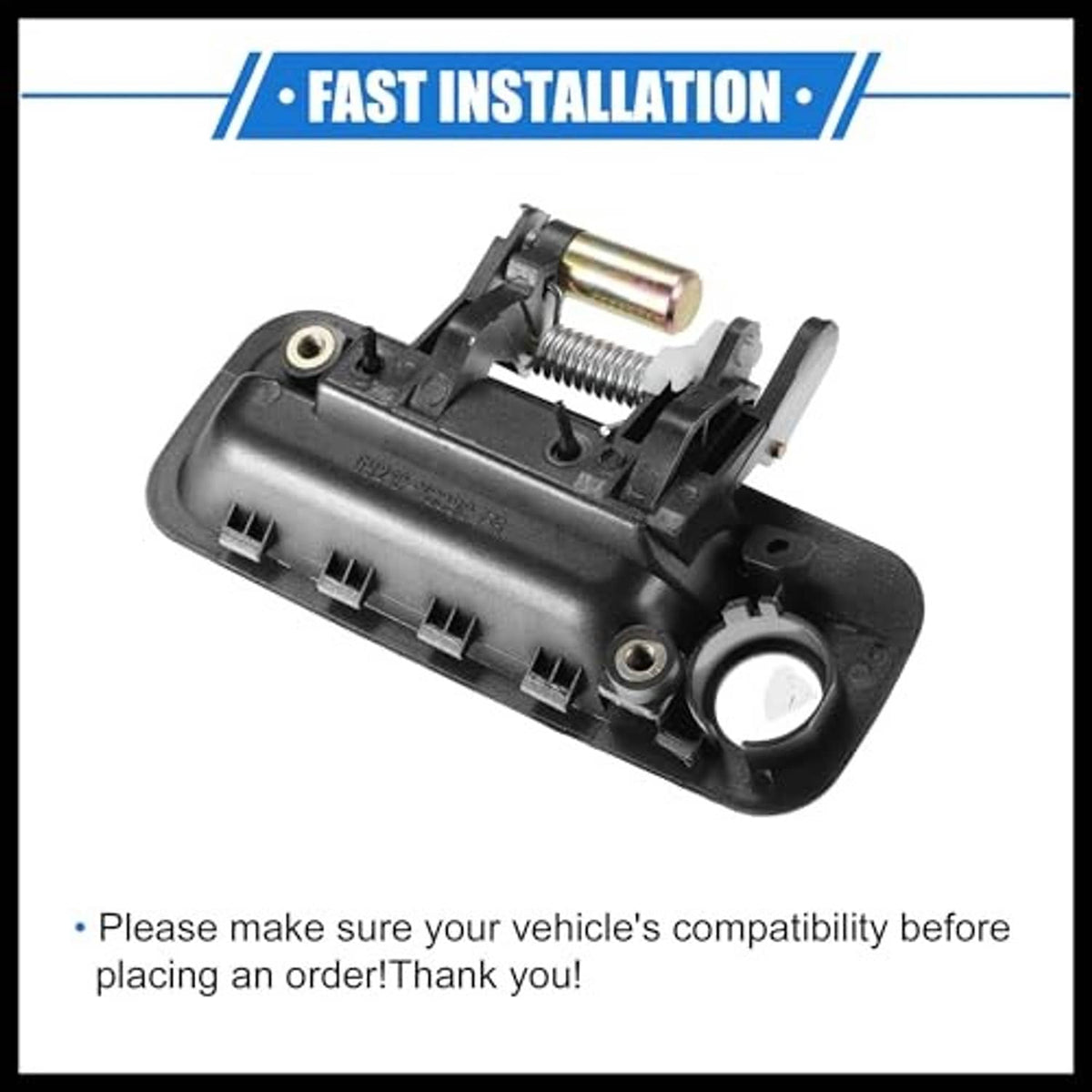 Exterior door handle internal actuator for front right passenger side, black base with spring