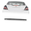 Unlit third brake light bar with red LED strip, chrome housing for car rear