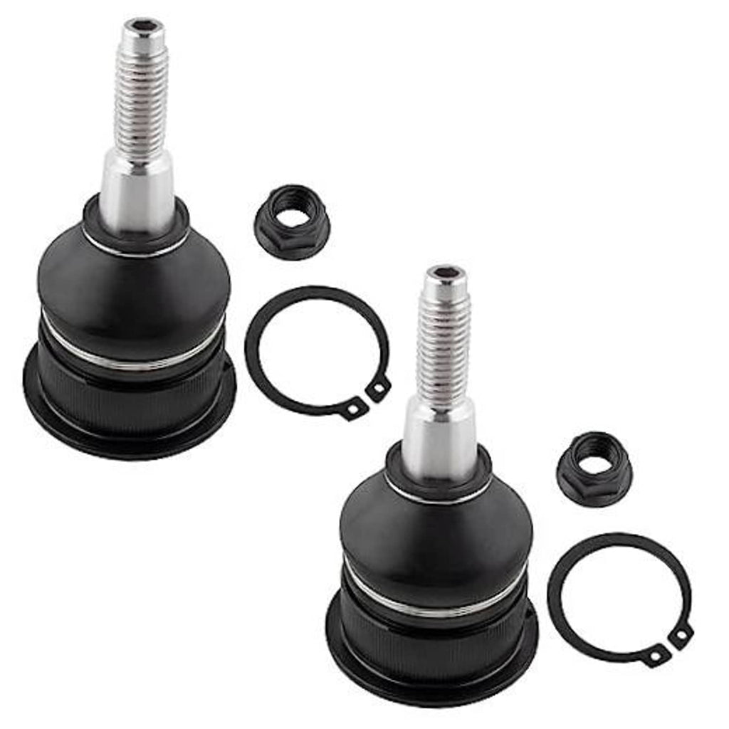 Front upper ball joint set, 2 pieces with boots, lock rings, and nuts
