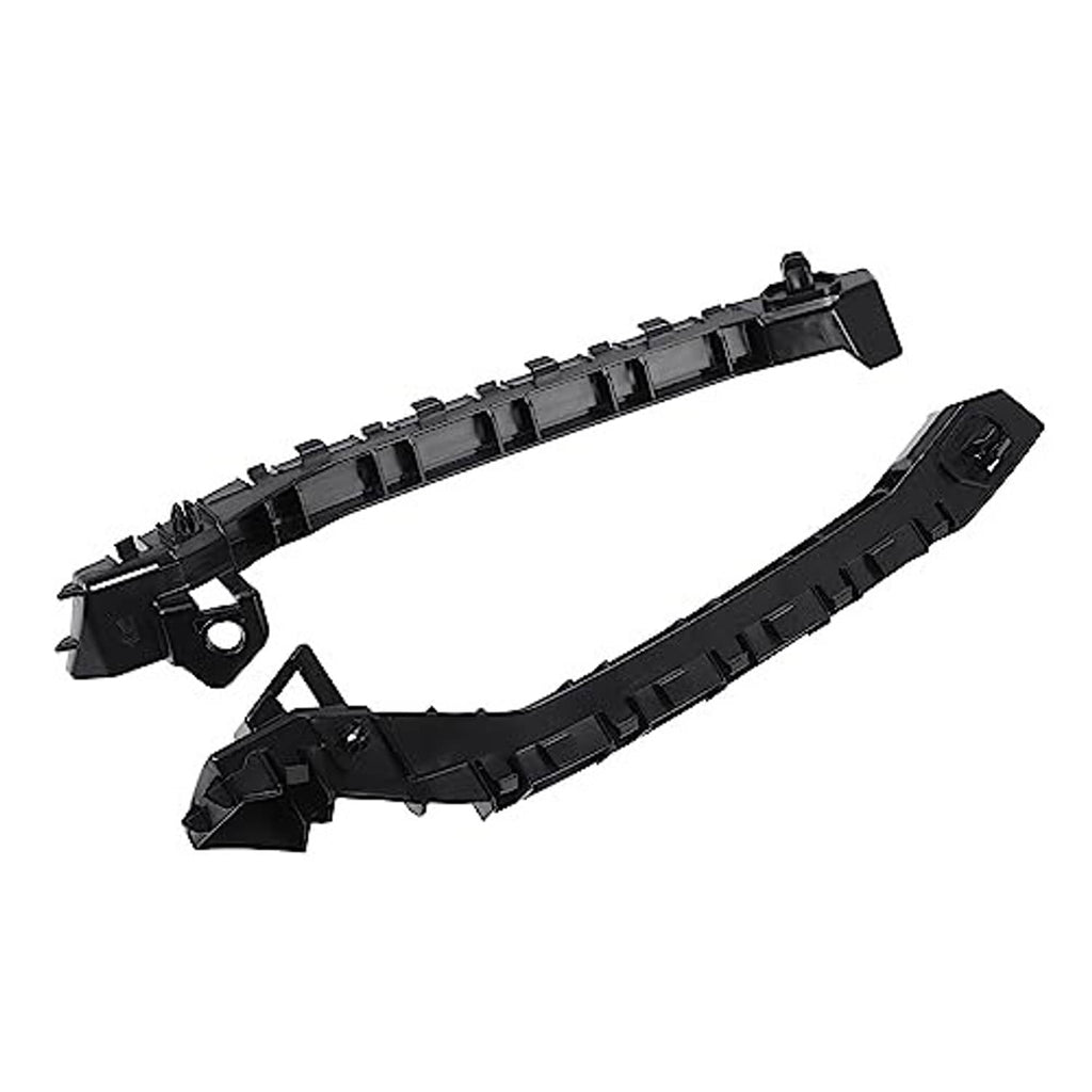 Black plastic front bumper bracket retainers, left and right with mounting points