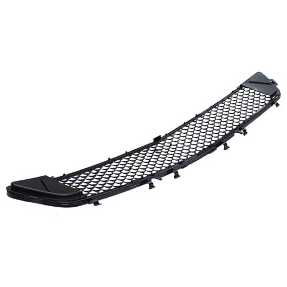 Front bumper lower grille, long black honeycomb mesh with end caps and clips