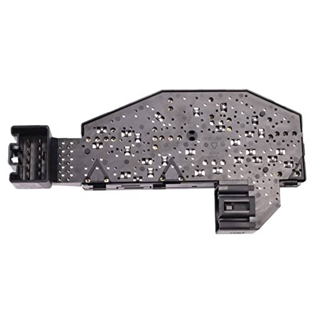 Black seat control switch module showing perforated board with pin holes and slots