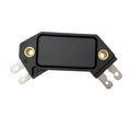Black ignition control module with two mounting ears and gold terminals