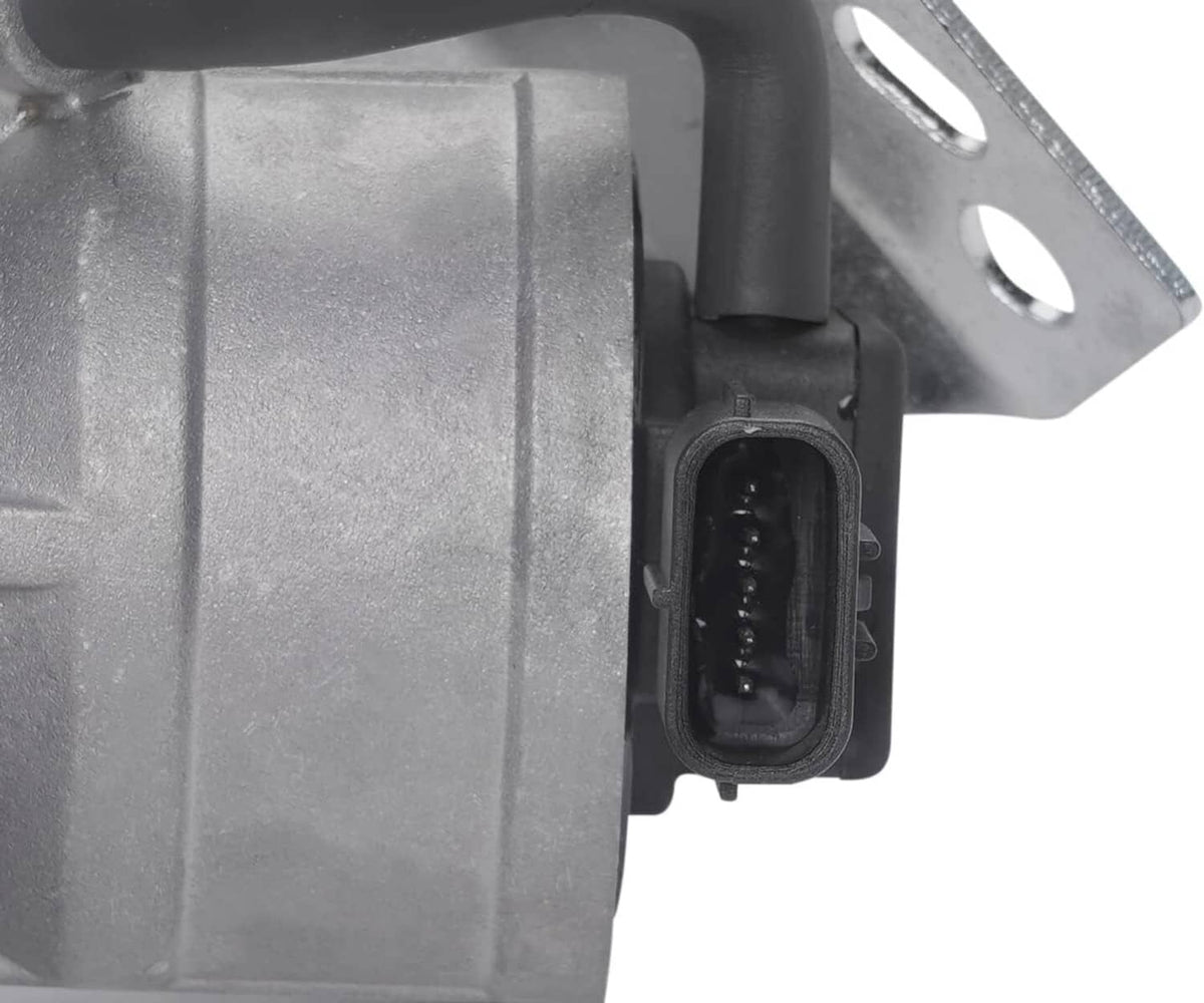 Secondary air injection check valve close-up of black electrical connector on silver housing