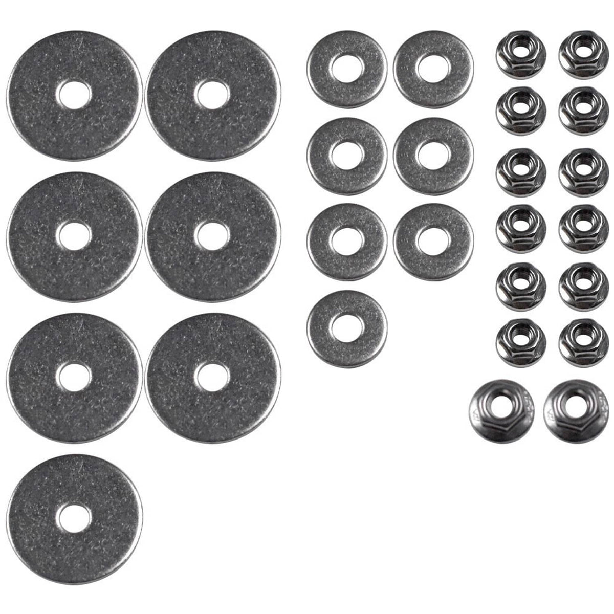 Flat washers and hex nuts hardware set for door panel handle armrest repair kit