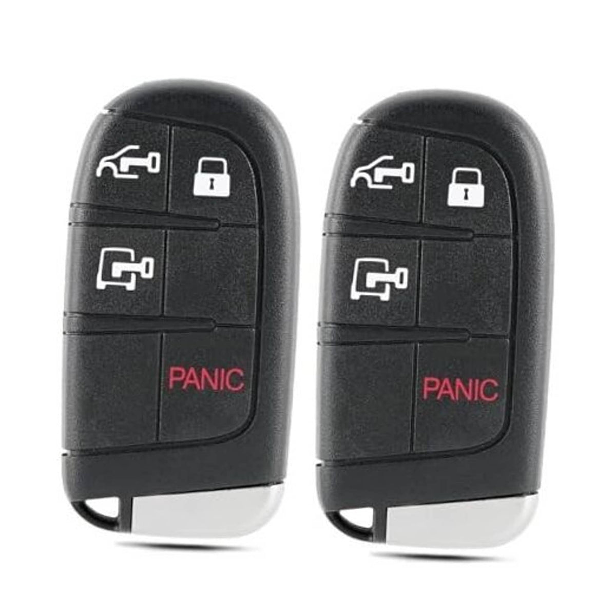 Black 4-button key fob case cover with red PANIC label and lock icon graphics