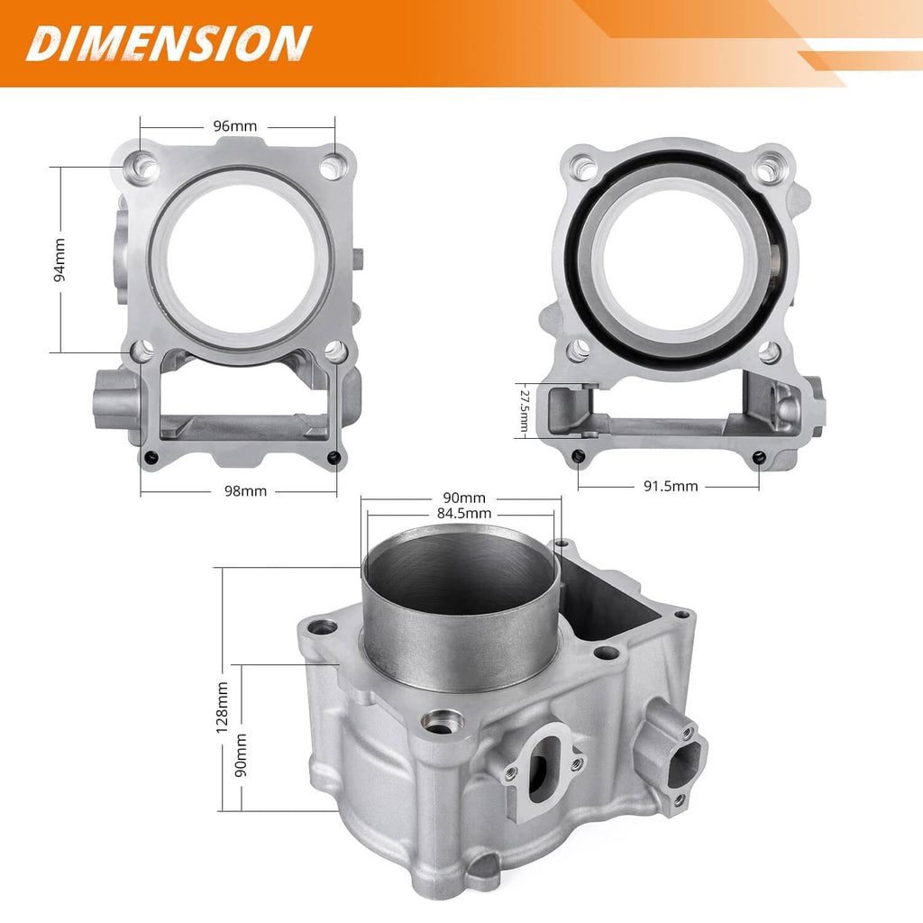 Cylinder top end kit cylinder block with mounting flanges and seals
