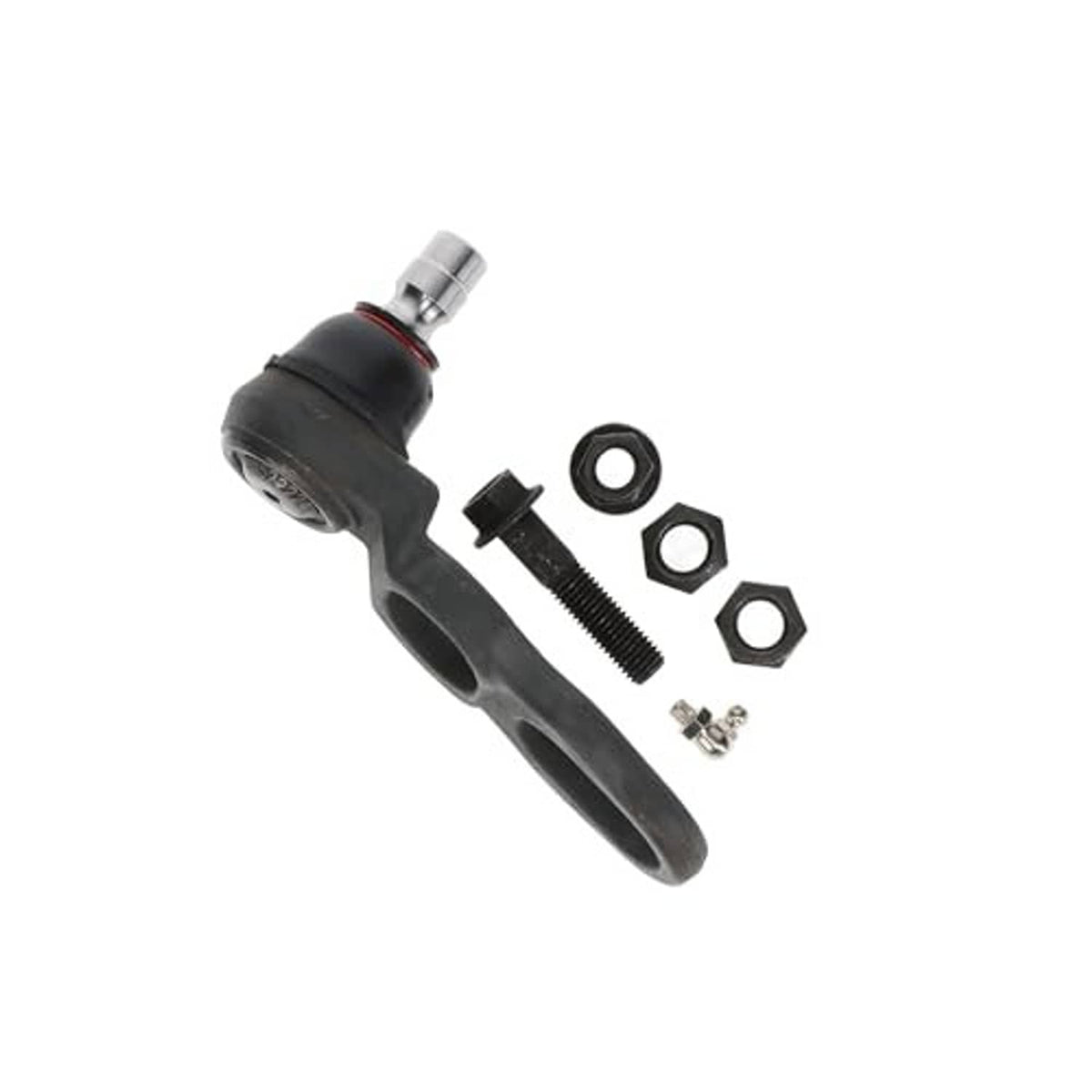 Black suspension ball joint assembly with metal ball stud and hex nuts