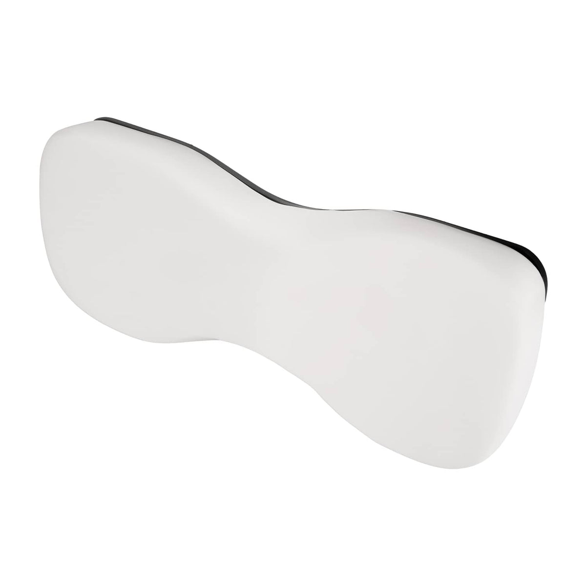 White seat backrest cushion with black edge trim along the outer seam