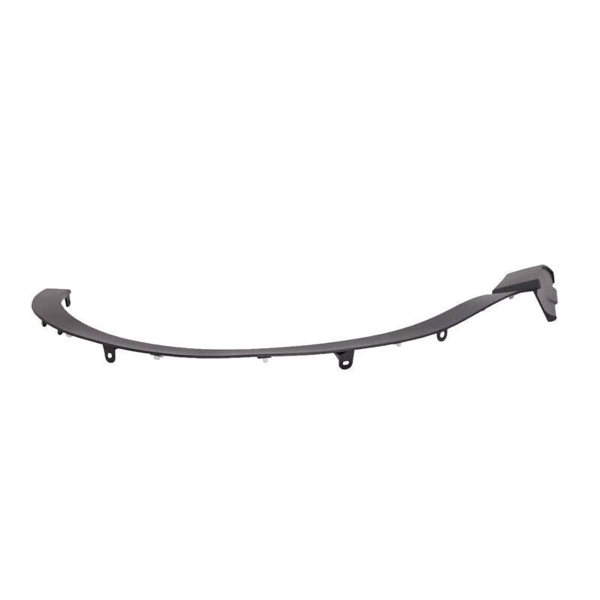Front fender trim set, dark gray curved pieces with mounting tabs and clips