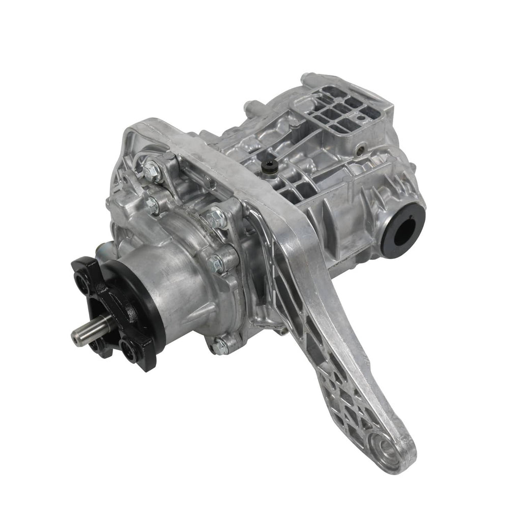 Rear axle differential assembly with metallic housing and black mounting bushing
