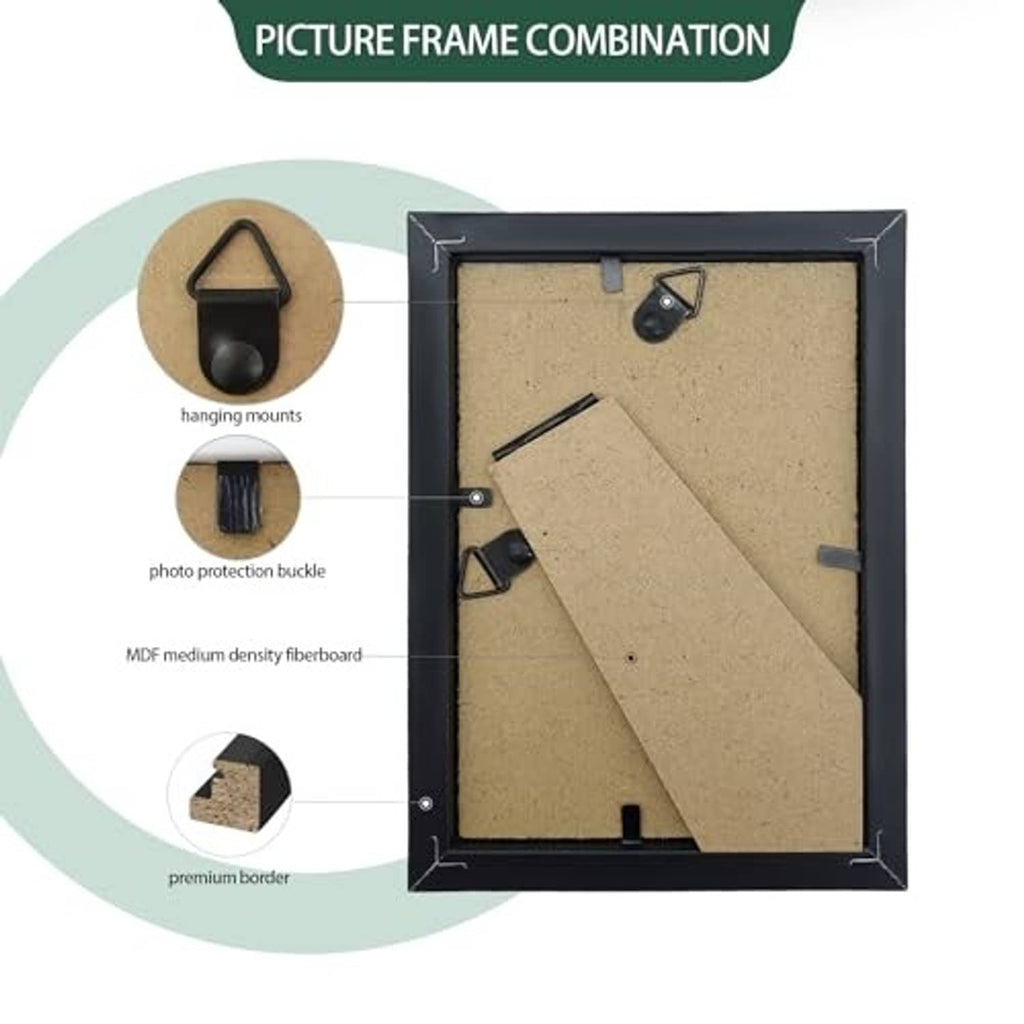 4x6 picture frame back view with hanging mounts and corner brackets on board