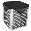 Black outdoor air conditioner unit cover for central AC, fitted octagonal top and sides