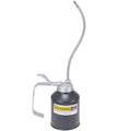 Black industrial pump oiler with flex spout and silver handle, 12 oz capacity