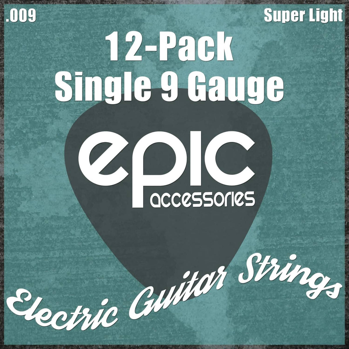 Epic Accessories 12-pack single 9 gauge electric guitar strings package