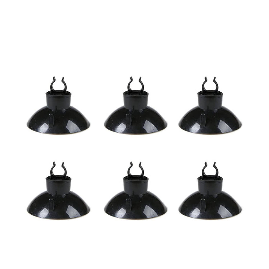 Set of six black aquarium air diffusers with dome bases and lifting loops
