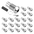 Round LED lamp bezel holder set, threaded metal mounts with washers and rubber ring