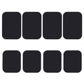 Eight black square adhesive metal plate stickers, pack of 8 for phones