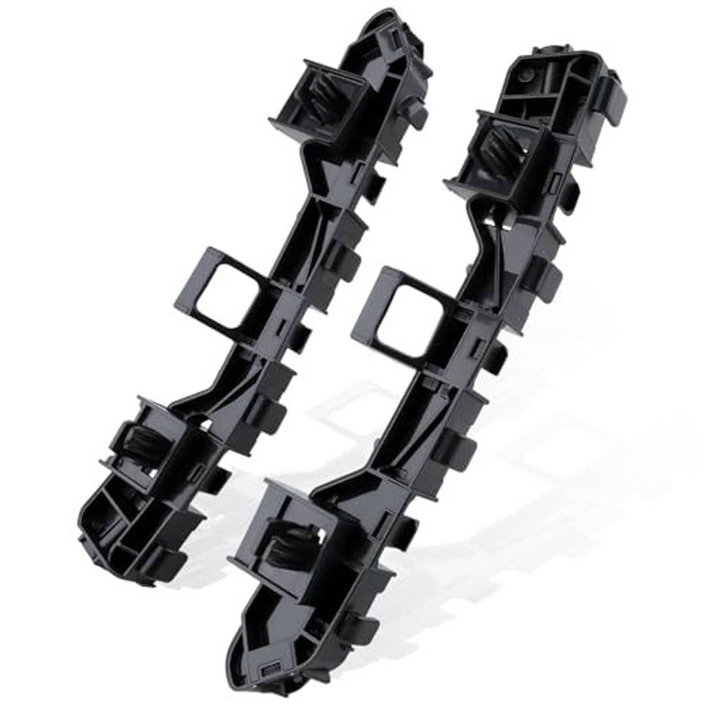 Black plastic front bumper cover support bracket, left and right with raised clips